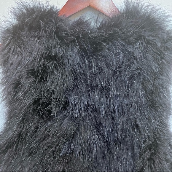 Club Monaco Black Marabou Feather Vest Size Small - Picture 9 of 16